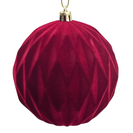Colectia Rosu & Burgundy - Glob de Craciun DIAMOND, Burgundy, 10cm