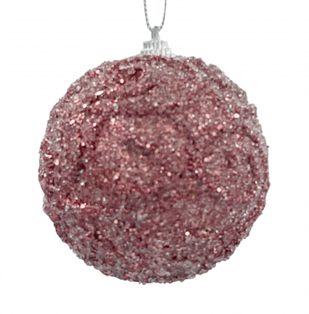Colectia Roz & Mov - Glob de Craciun DUSTY, Roz velvet, 8cm