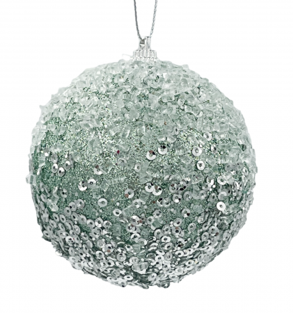 Colectia Verde & Menta & Paun - Glob de Craciun FROZEN, Verde menta, 8cm