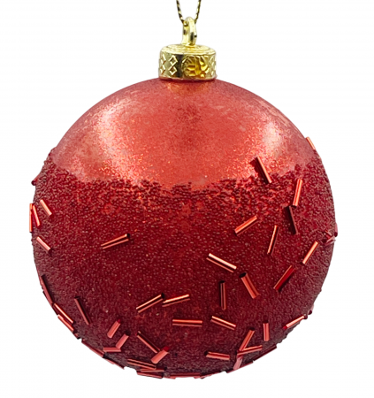 Colectia Rosu & Burgundy - Glob de Craciun KARA, Rosu, 8cm