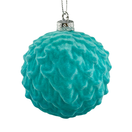 GLOBURI & FLORI DE BRAD - Glob de Craciun ALESSIO, Turcoaz, 8cm