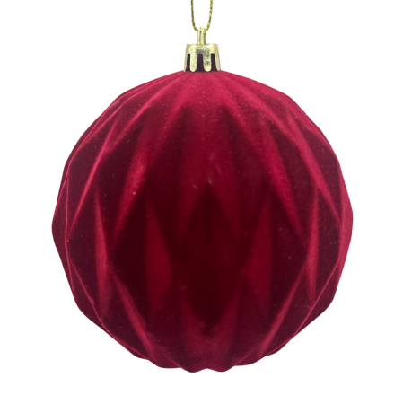 GLOBURI & FLORI DE BRAD - Glob de Craciun DIAMONDS, Burgundy, 10cm