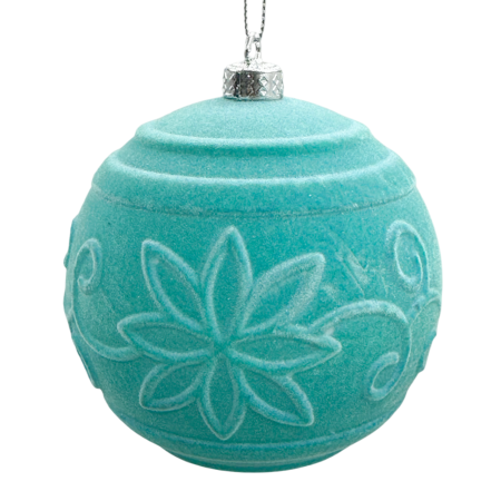 GLOBURI & FLORI DE BRAD - Glob de Craciun LUKE, Bleu turcoaz, 10cm