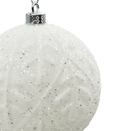 Glob de Craciun BEAUTY, Alb, 10cm [1]