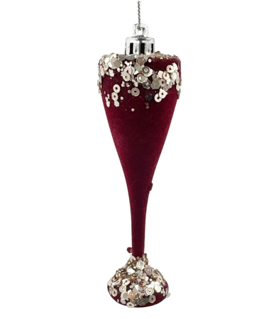 GLOBURI & FLORI DE BRAD - Glob de Craciun Cupa GLAM, Burgundy, 10cm
