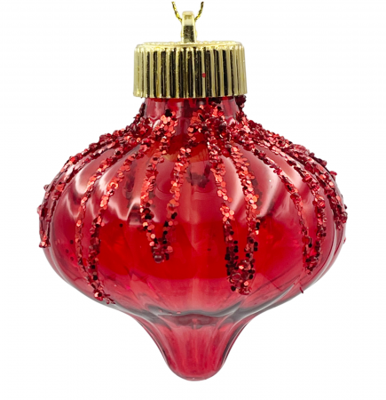Colectia Rosu & Burgundy - Glob de Craciun PAX, Rosu, 8cm
