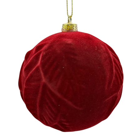 GLOBURI & FLORI DE BRAD - Glob de Craciun LUZ 10cm Burgundy