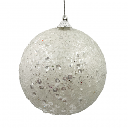Glob de Craciun JOY, Alb, 10cm [1]