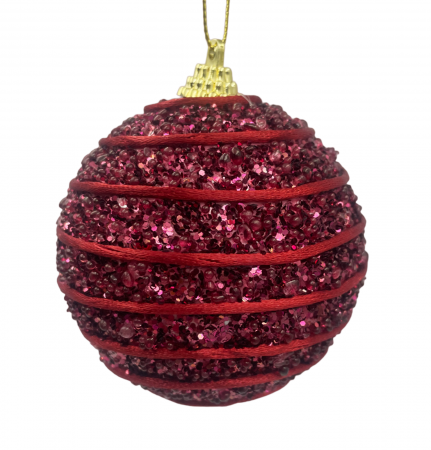 Glob de Craciun JOY, Mov sangria, 8cm [1]
