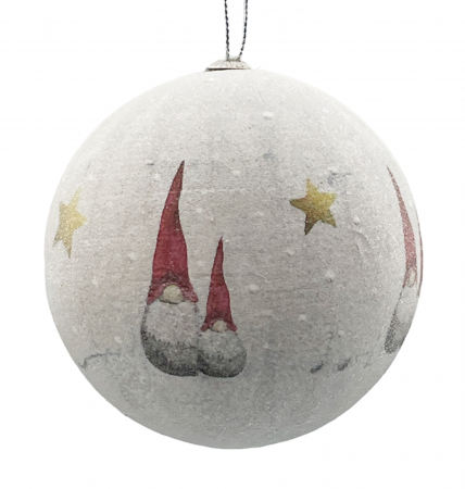 Glob de Craciun SECRET SANTA, Alb, 10cm [1]