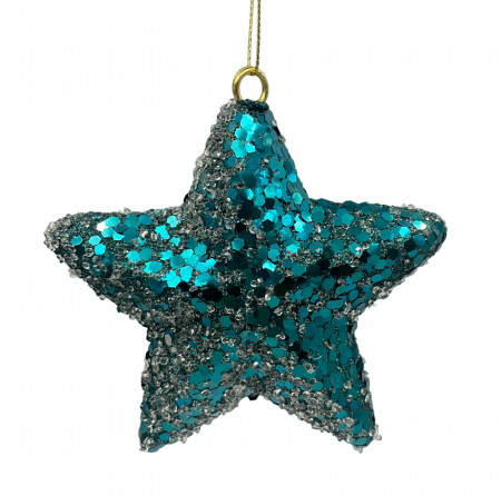 Glob de Craciun Stea GLAM, Turcoaz, 12cm [1]