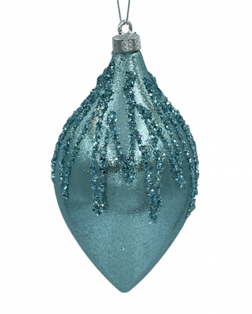 Glob de Craciun TEARS, Bleu turcoaz, 16cm [1]