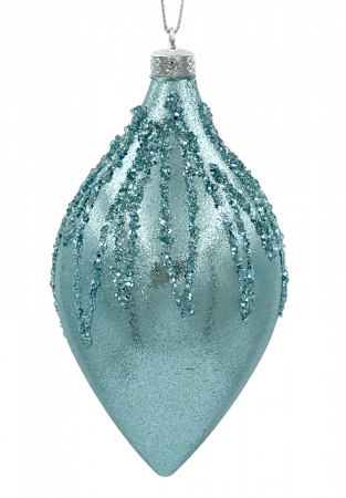 Colectia Albastru & Bleu & Turcoaz - Glob de Craciun TEARS, Bleu turcoaz, 16cm