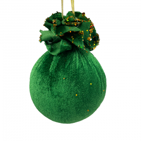 Glob de Craciun VELVET, Verde, 8cm [1]