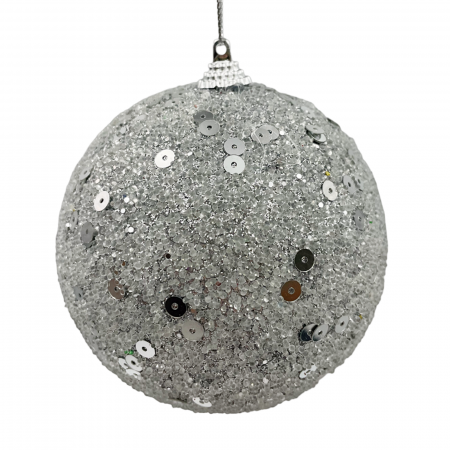 Glob de Craciun JOY, Argintiu, 10cm [1]