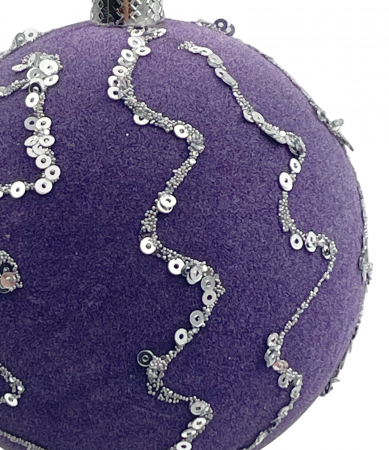 Glob de Craciun VELVET, Mov, 10cm [1]