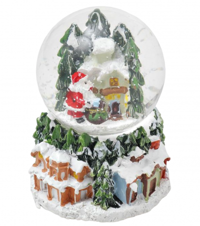 DECORATIUNI LUMINOASE - Glob zapada cu lumini SNOW HOUSES, 15cm