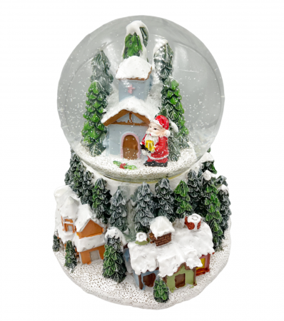 Glob zapada cu lumini SNOW HOUSES, 15cm [3]