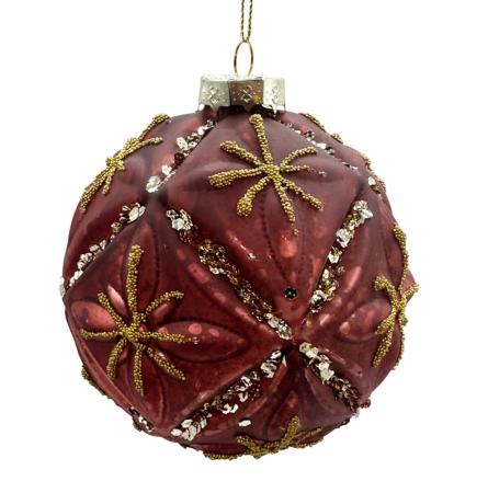 Glob de Crăciun bordo cu detalii aurii – eleganță festivă și strălucire rafinată [1]