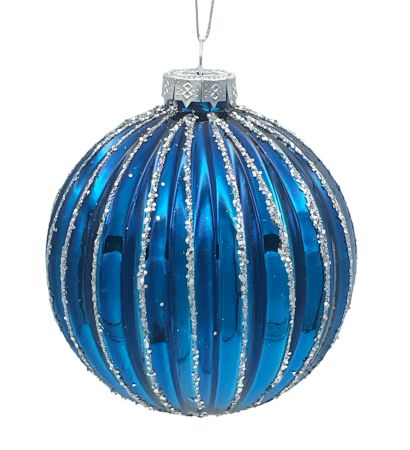 Globuri De Brad - Glob din sticla LUXE CLEMENT, Albastru, 10cm