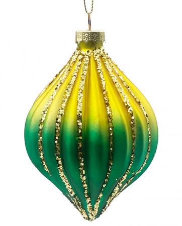 Globuri De Sticla - Glob din sticla LUXE PEACOCK, Verde/ Galben, 8cm