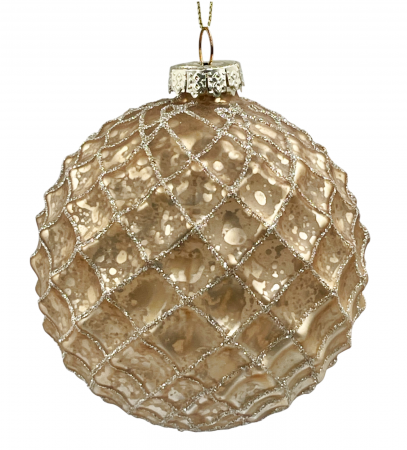 Globuri De Brad - Glob din sticla LUXE DIAMOND, Auriu, 10cm