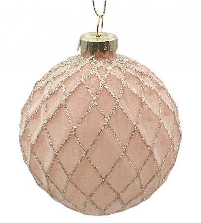 Globuri De Brad - Glob din sticla LUXE DIAMOND, Roz, 8cm