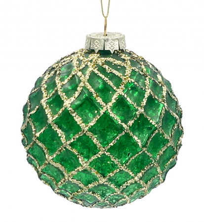 Globuri De Sticla - Glob din sticla LUXE DIAMOND, Verde, 10cm