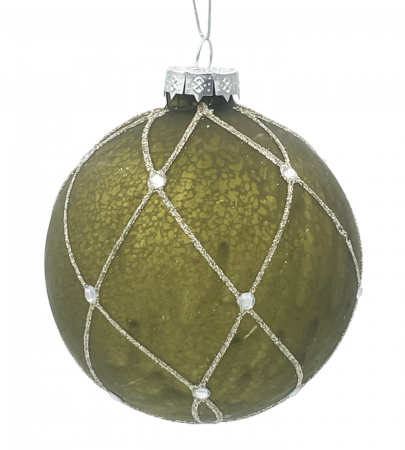Globuri De Sticla - Glob din sticla LUXE FRITZ, Verde olive, 10cm