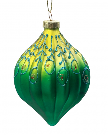 Globuri De Sticla - Glob din sticla LUXE PEACOCK, Verde Albastru, 8cm