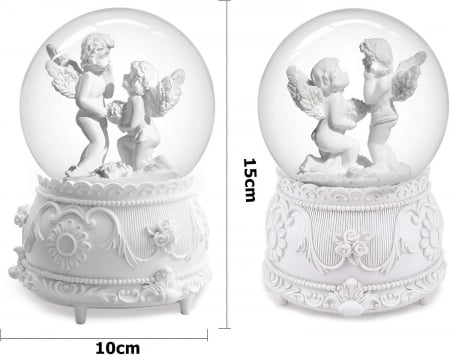 Glob muzical cu ingeri LED DIVINE, Alb, 10x15cm [2]