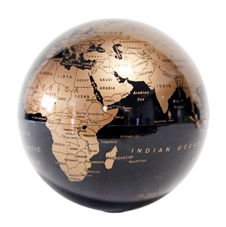 Decoratiuni De Birou - Glob Pamantesc Decorativ Rotativ LED MAGIC cu baterie, Negru, 14cm