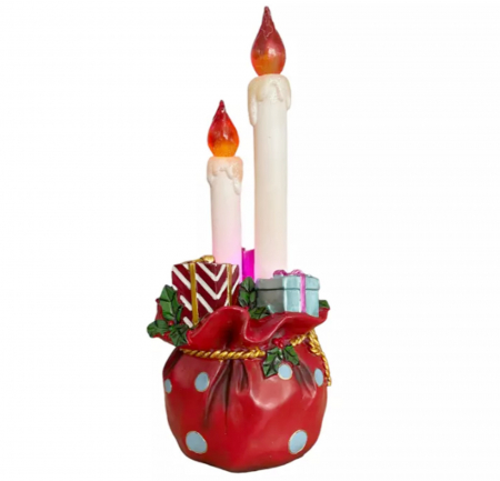 DECORATIUNI LUMINOASE - Sac cu cadouri si lumanari cu leduri MAGIC, 40cm
