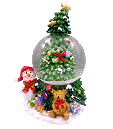 CRACIUN MAGIC - Glob zapada cu lumini HAPPY SANTA, 13x19cm