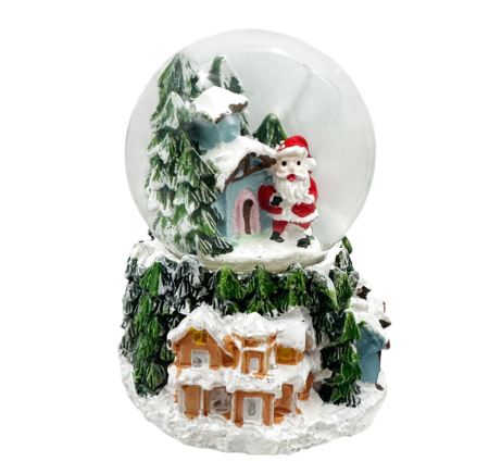 DECORATIUNI LUMINOASE - Glob cu zapada si LED – Cu Mos Craciun si Casuta SEASON