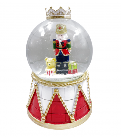 DECORATIUNI MUZICALE - Glob zapada muzical cu lumini NUTCRACKERS, 11x16cm