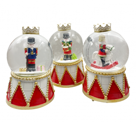 Glob zapada muzical cu lumini NUTCRACKERS, 11x16cm [1]