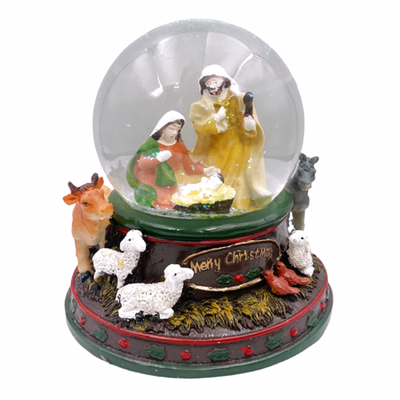 Glob zapada muzical cu lumini NATIVITY, 13x15cm [1]