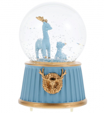 Cutii Muzicale - Glob muzical cu lumina LED MAGIC, Albastru, 8x13cm