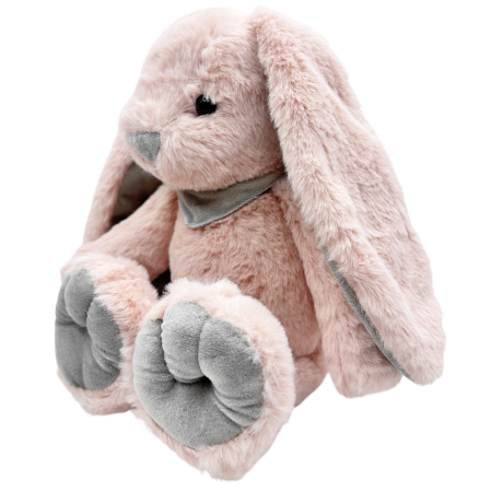 Iepure de plus roz pastel cu esarfa LICORICE [1]