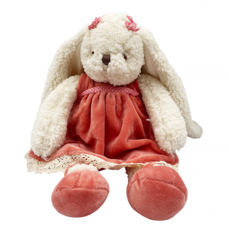 Jucarii De Plus - Iepure de plus cu rochita coral TILLY