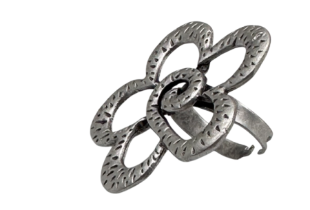 Inel din zamac DIKKA cu simboluri florale - Accesoriu vintage [2]