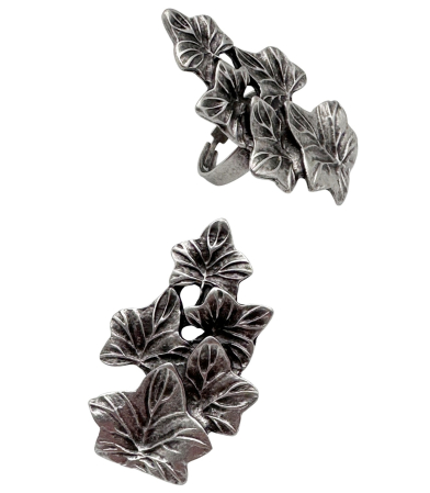 Cercei & Bratari & Inele - Inel din zamac BLAZE cu frunze - Accesoriu vintage