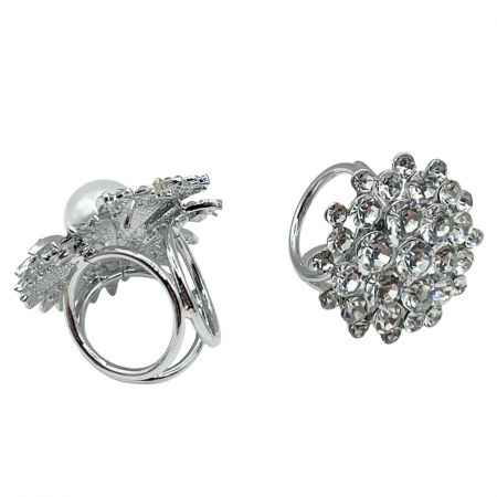 De Sezon - Inel pentru esarfa FLORENCE, Argintiu, 4cm