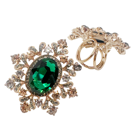 Inele si Accesorii Esarfe - Inel de Eșarfă Elegant cu Cristal Negru | Prăvălia cu Surprize