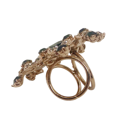 Inel de Eșarfă Elegant cu Cristal Negru | Prăvălia cu Surprize [1]