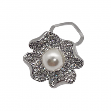 Brose & Pandantive - Inel pentru esarfa LIZZY, Argintiu, 3cm