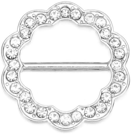 Inel pentru esarfa sau camasa MONIQUE, Argintiu, 4cm [3]