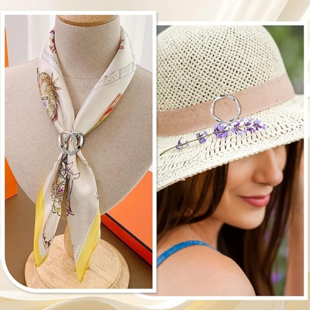 Inel pentru esarfa sau camasa SOPHIE, Auriu, 4cm [1]