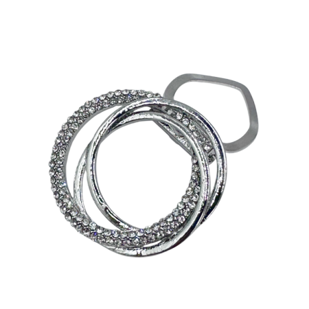 Inele si Accesorii Esarfe - Inel pentru Eșarfă argintiu cu strasuri – Accesoriu Elegant Argintiu